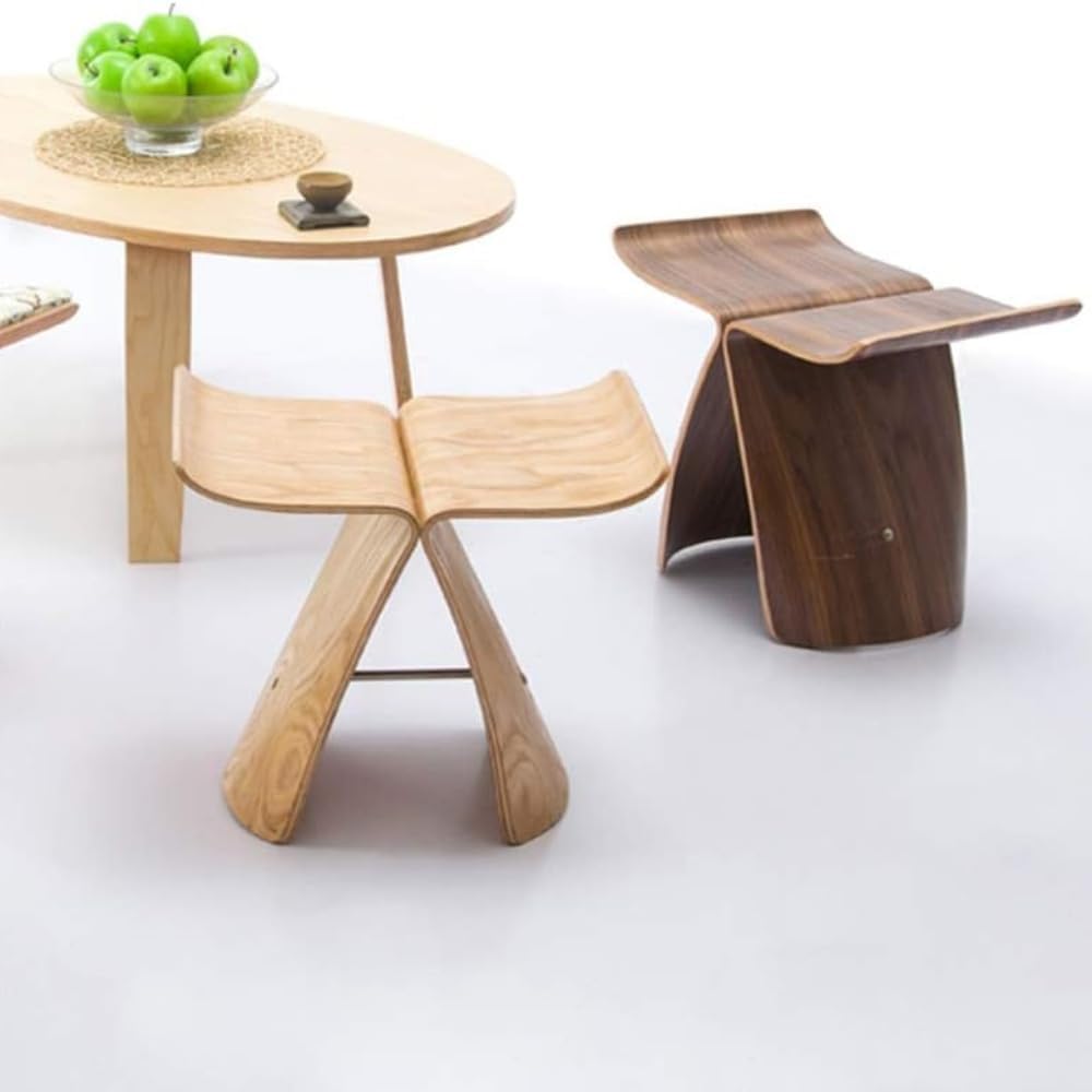 Amazon｜バタフライスツール 木製 スツール バタフライチェア カーブ